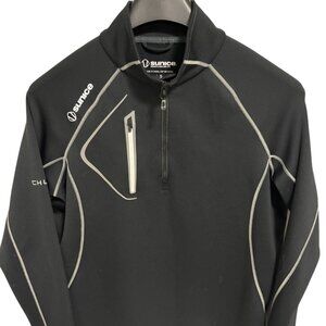 SUNICE 1/4 Zip Golf Pullover Mens Large Black Long Sleeve Stretch